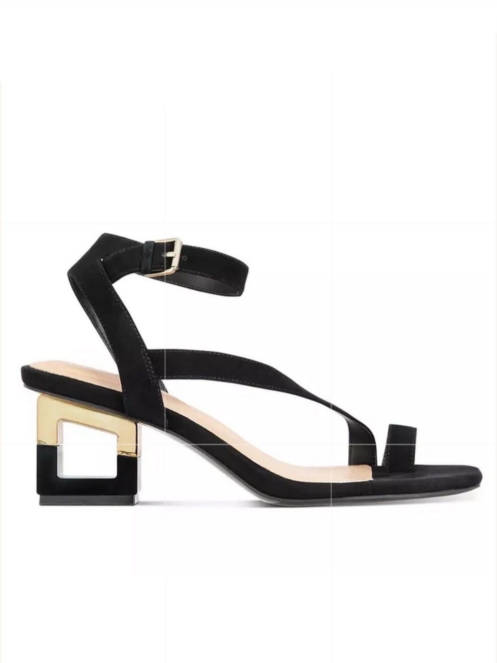 ALFANI Coreena Black Velvet Square Heel 
Ankle Strap Dress Heel Sandal Sz 8 M